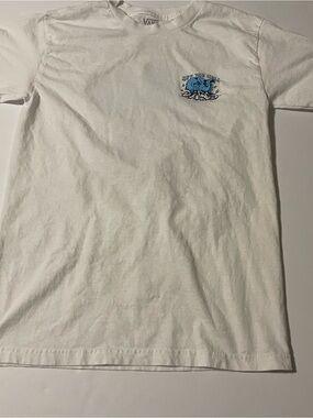 Vans White Kids Short-Sleeve Tee with Blue Graphic Elephant